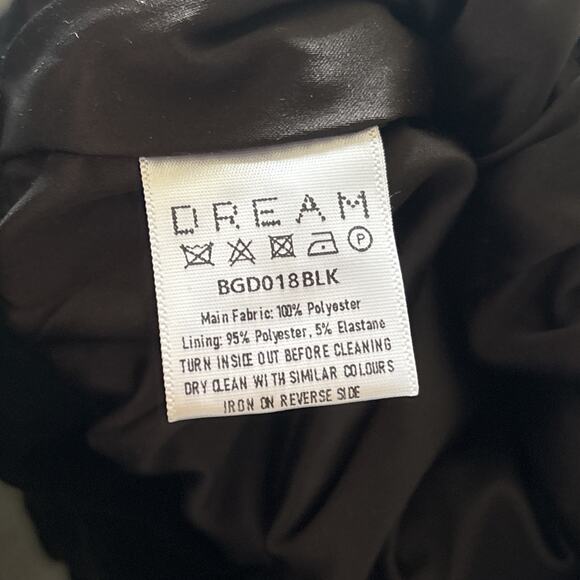 Dream Sister Jane Black Floral Appliqué Drawstring Bag with Pearl Strap - Picture 6 of 7